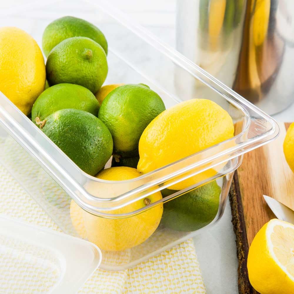 Restaurantware-2.5 Inch Deep Food Pans, 1 1/6 Size Commercial Food Storage Container - Freezable, Break-Resistant, Clear Plastic Cold Pans, Dishwashable, For Kitchens, Restaurants, Or Cafeterias