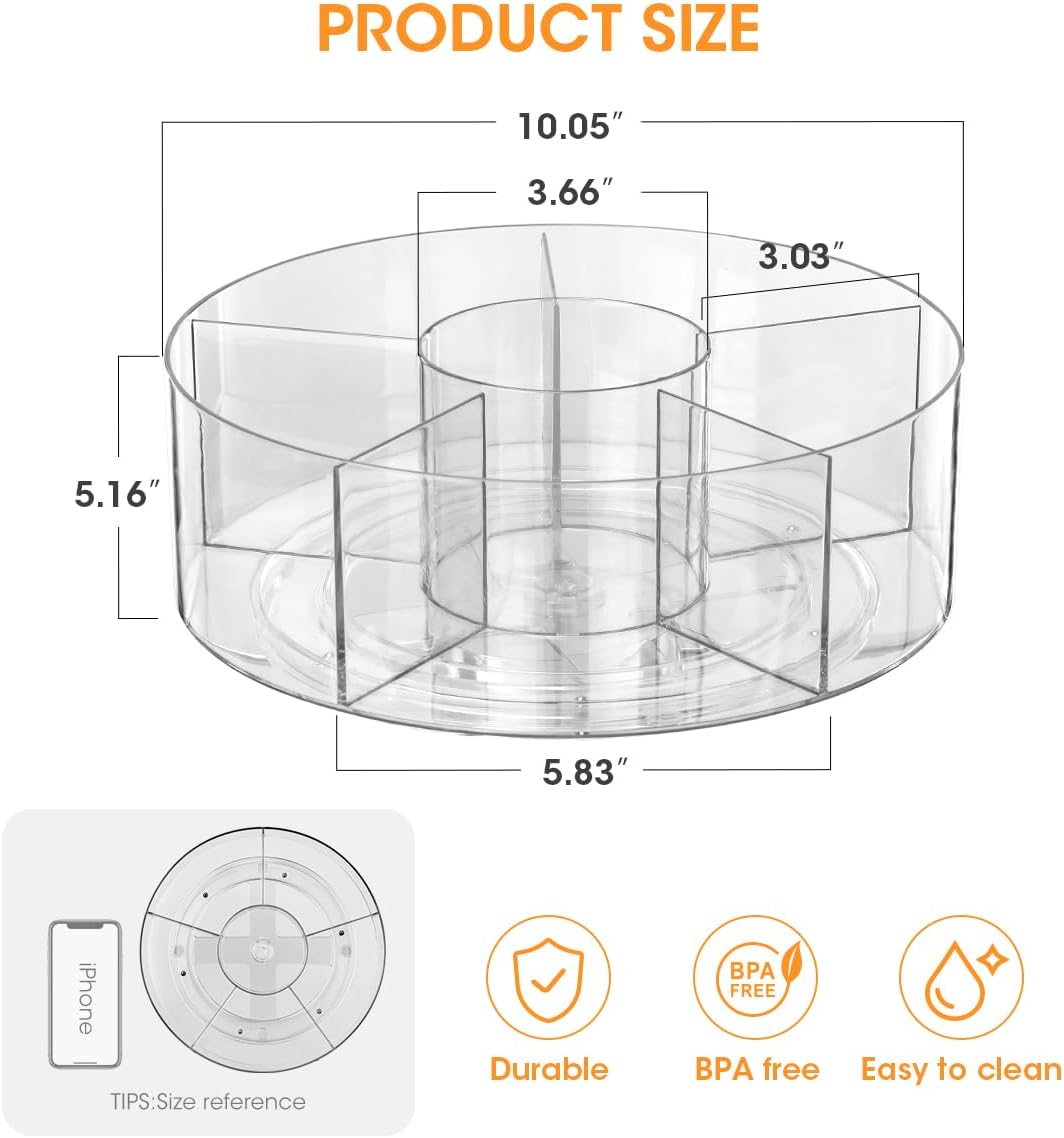 AIEVE Extra Large Drink Packet Organizer, 360° Lazy Susan Rotating Turntable for Larger Powder Drink Mix, Hydration Packets Acrylic Pantry Organizers for Kitchen Storage Organization