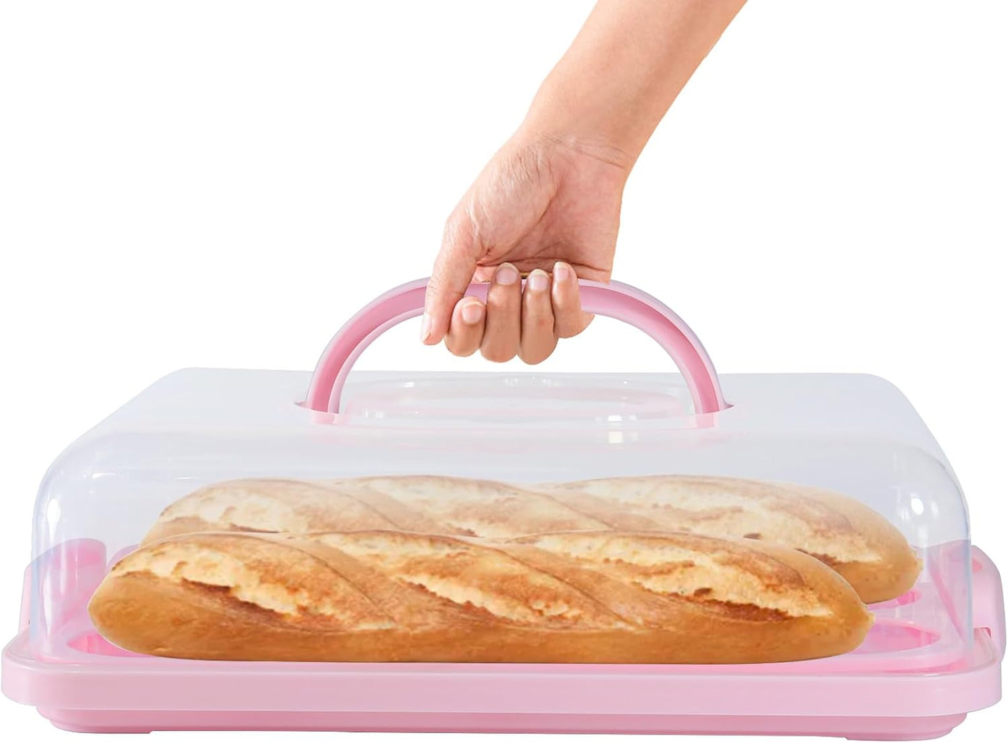 Cake Carrier with Lid, Cake Holder Cupcake Container for 12 Cupcakes 2 in 1 Portable Dessert Container for Pie Muffin Cobbler (Red)