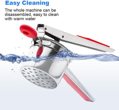 Stainless Steel Potato Ricer With 3 Discs, Heavy Duty Potato Ricer for Mashed Potatoes, Large Capacity Potatoes Masher and Rice-r Kitchen Tool(COLOR:Red)