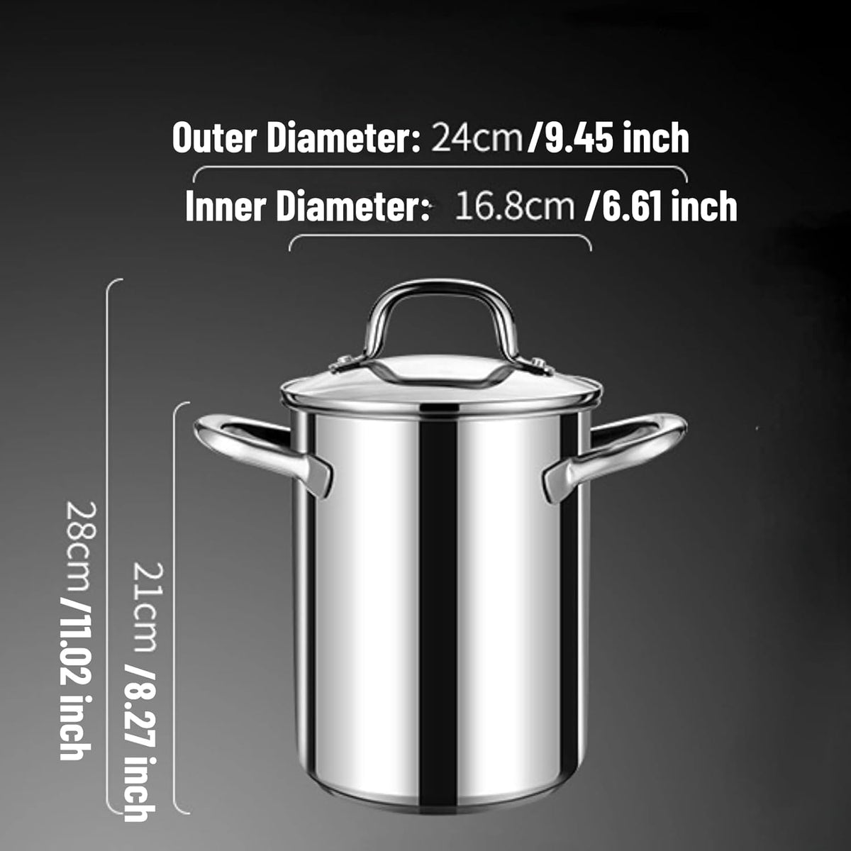 Asparagus Pot, Asparagus Steamer Stainless Steel Steamer Cooker 4L Pasta Pot with Strainer Pasta Cooker for Spaghetti, Oil Deep Fry Pan for French Fries