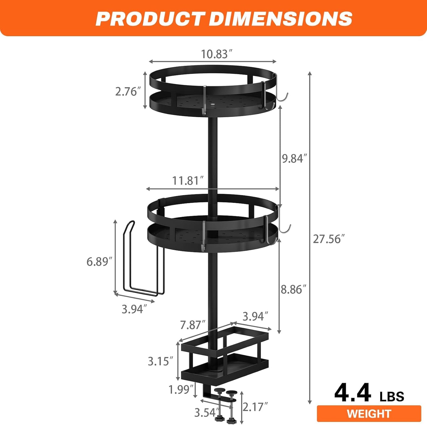 Griddle Caddy for Blackstone Griddle Accessories, BBQ Caddy with Paper Towel Holder, Rotating Condiment & Utensil Organizer, Outdoor Kitchen Accessories for Camping, RV, Patio & Tailgating
