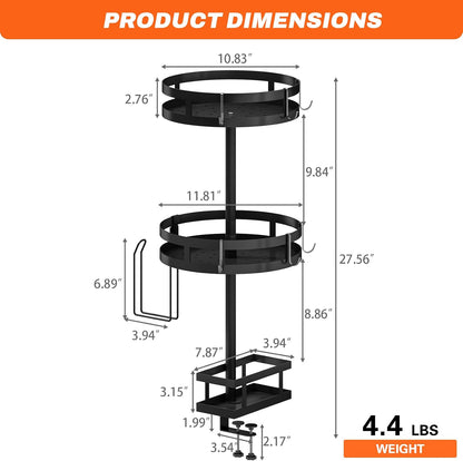 Griddle Caddy for Blackstone Griddle Accessories, BBQ Caddy with Paper Towel Holder, Rotating Condiment & Utensil Organizer, Outdoor Kitchen Accessories for Camping, RV, Patio & Tailgating