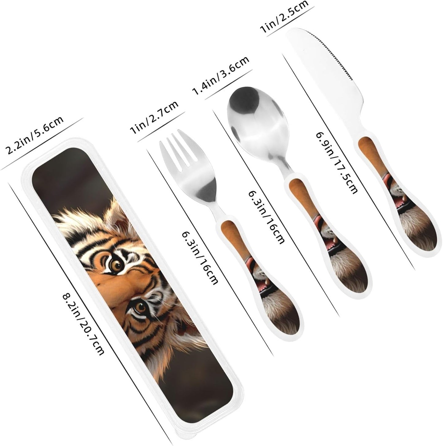 3-Piece Kids Silverware Set With Storage Case, Stainless Steel Reusable Children Safe Knife Spoon Fork Set Dragonfly Insects Flowers Children Flatware Set For Kids Lunch Box