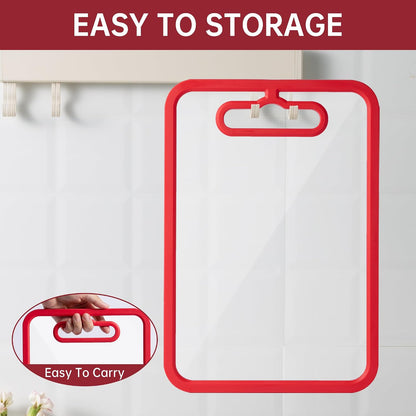 2Pcs White Glass Cutting Board for Kitchen, Tempered Glass Chopping Board with Non-Slip Edges, Dishwasher Safe Clear Cutting Board Set, Heat & Shatter Resistant,15"×11" & 13"×9"
