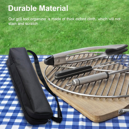 CALIDAKA Grill Storage Bag,BBQ Tool Storage Bag,Oxford Grill Tool Carry Bag，Waterproof BBQ Tools Bag,Grill Tool Storage Bag,Outdoor Grilling Foldable Grill Bag,for Camping Picnic Trip