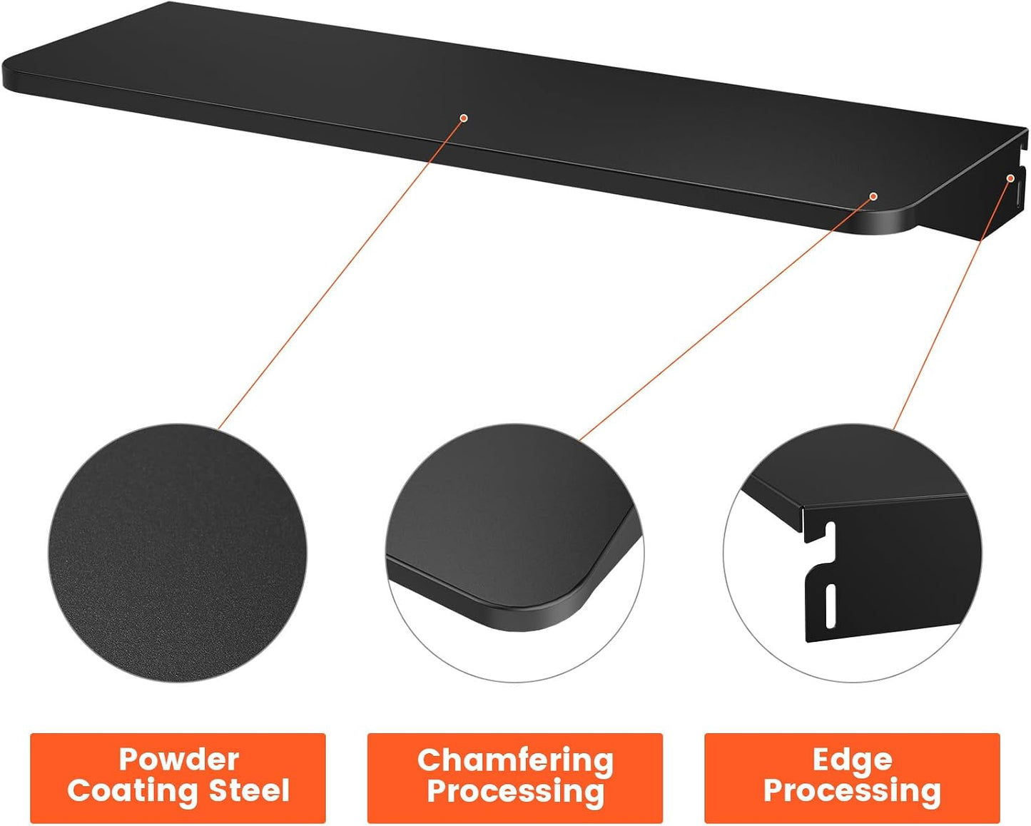 QuliMetal Folding Front Shelf for Traeger Pro 34, Texas Elite 34, Century 885 and Eastwood 34, 37" x 12" Heavy-Duty Grill Prep Table with Cutting Board, Stainless Steel Basin, Lid and 5 Hooks