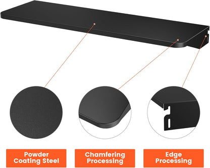QuliMetal Folding Front Shelf for Traeger Pro 34, Texas Elite 34, Century 885 and Eastwood 34, 37" x 12" Heavy-Duty Grill Prep Table with Cutting Board, Stainless Steel Basin, Lid and 5 Hooks