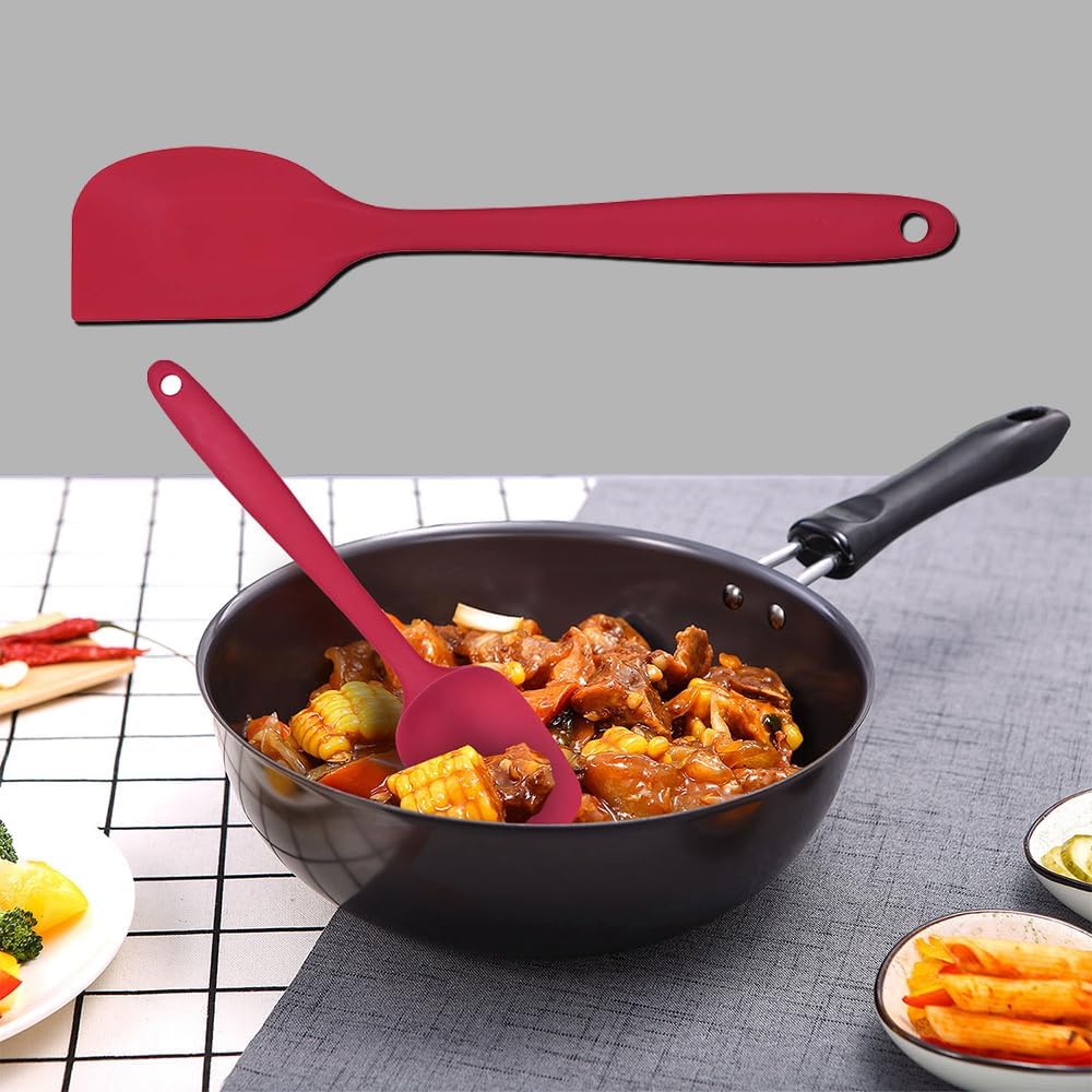 5-Pack Silicone Spatula Set – Heat-Resistant Baking, Cooking & Mixing Tools, Seamless Design, Non-Stick & Easy to Clean, Aqua Sky