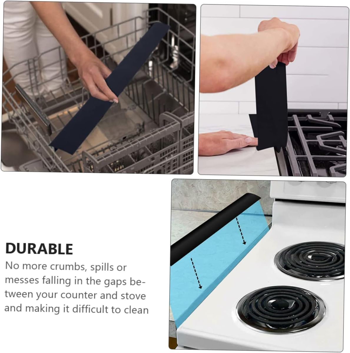 Silicone Stove Covers Flexible Filler for Seamless Sealing Between Stove and Counter Easy to Clean Kitchen Guard Ideal for Oven and Appliance Gaps