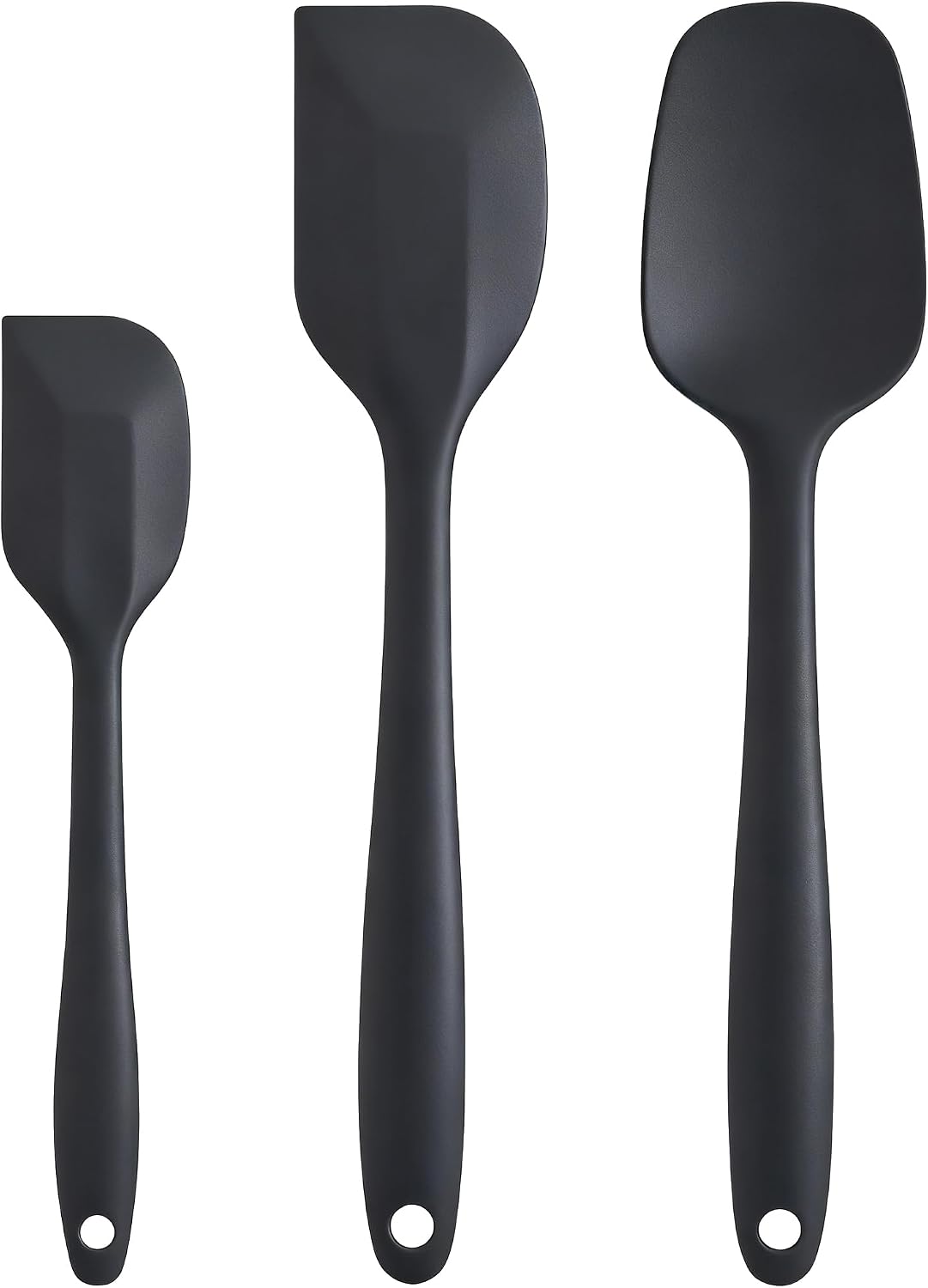 Silicone Spatula Set - Rubber Spatula - 600°F Heat Resistant Baking Spoon & Spatulas(Dark Grey)