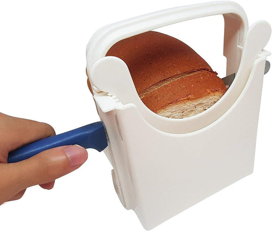 Bread Slicer Guide for Homemade Bread – Lightweight, Foldable, 4 Slice Thickness Options | Easy to Use, Clean & Store | Durable ABS Plastic with Anti-Slip Base