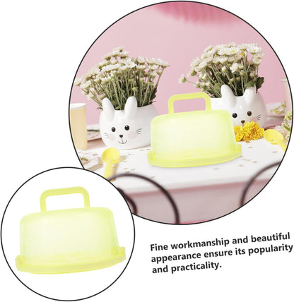 Portable Cake Carrier 9.84 Inch Transparent Plastic Cake Box with Handle and Lid for Household Baking Storage and Outdoor Transport