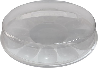 Deviled Egg Carrier with Lid 2 Pack 12-Slot Trays 10.375 Inch Round BPA-Free Plastic with Handle Freezer-Safe Egg Holder for Transport and Storage