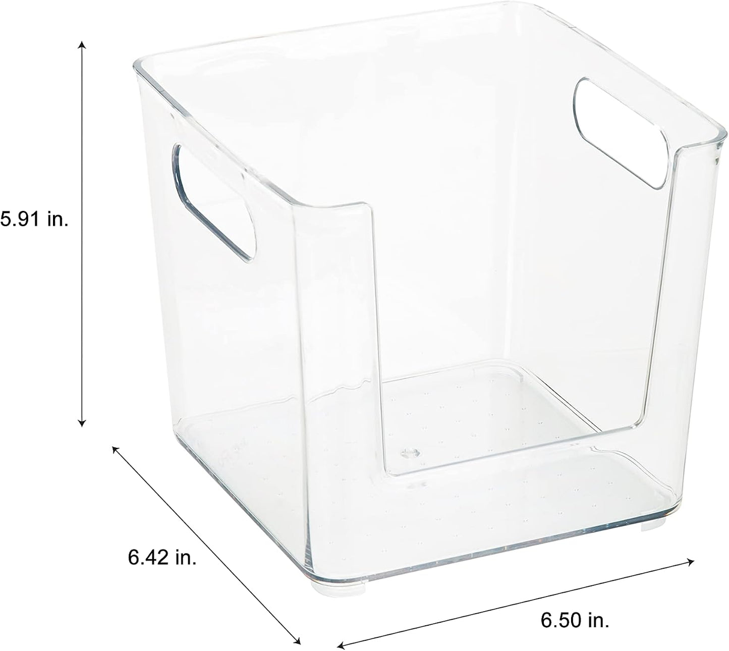Simplify Rectangular Open Front Organizer Bin | Kitchen Cabinet & Pantry | Fridge Storage | Bathroom | Office Tote | Super Clear