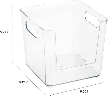 Simplify Rectangular Open Front Organizer Bin | Kitchen Cabinet & Pantry | Fridge Storage | Bathroom | Office Tote | Super Clear
