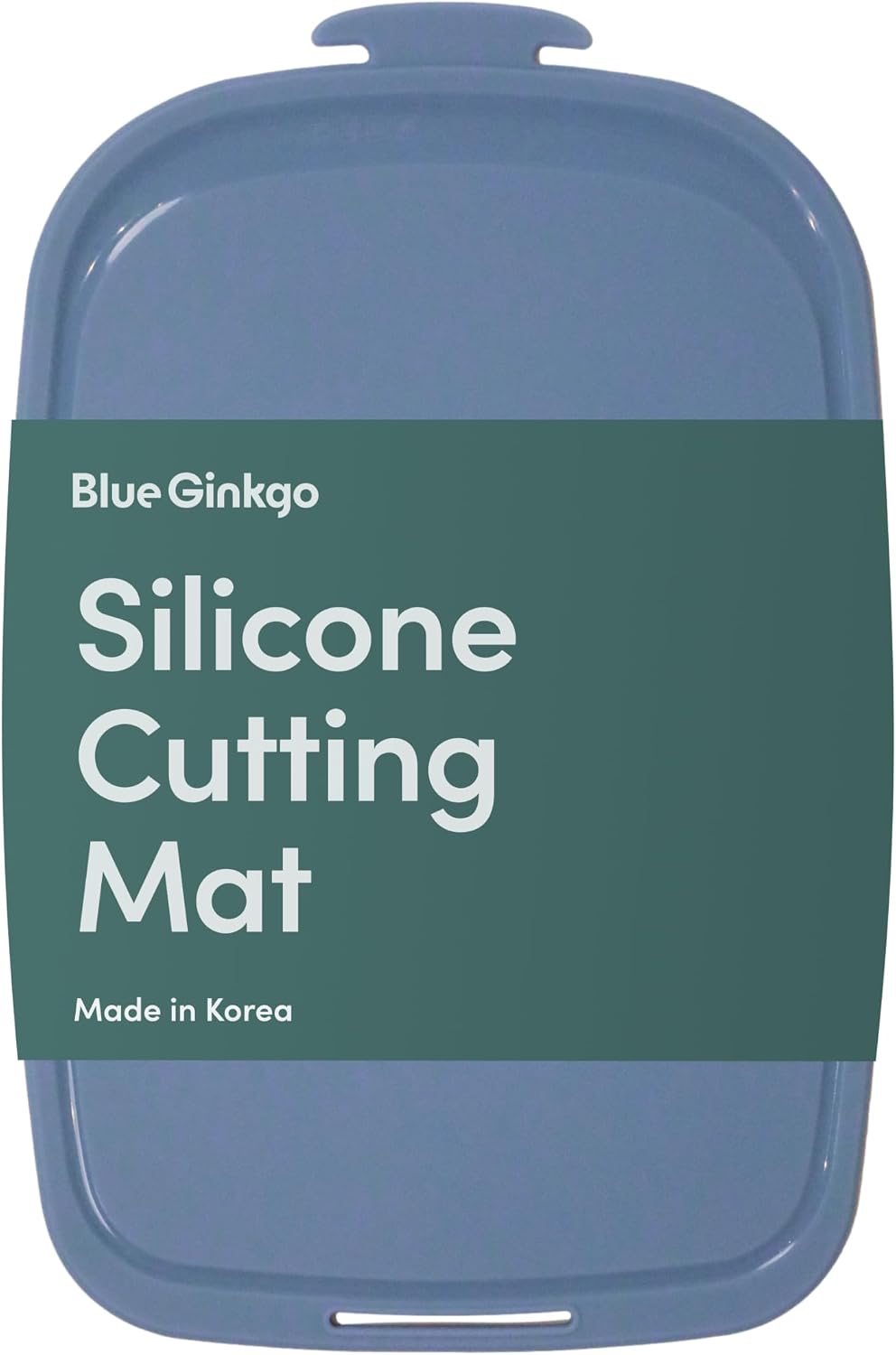 Blue Ginkgo Silicone Cutting Boards – Set of 3 (Small, Medium, Large) – Double-Sided, Thick, Flexible, Non-Slip, BPA Free – Juice Grooves, Dishwasher Safe (Made in Korea, Grey)