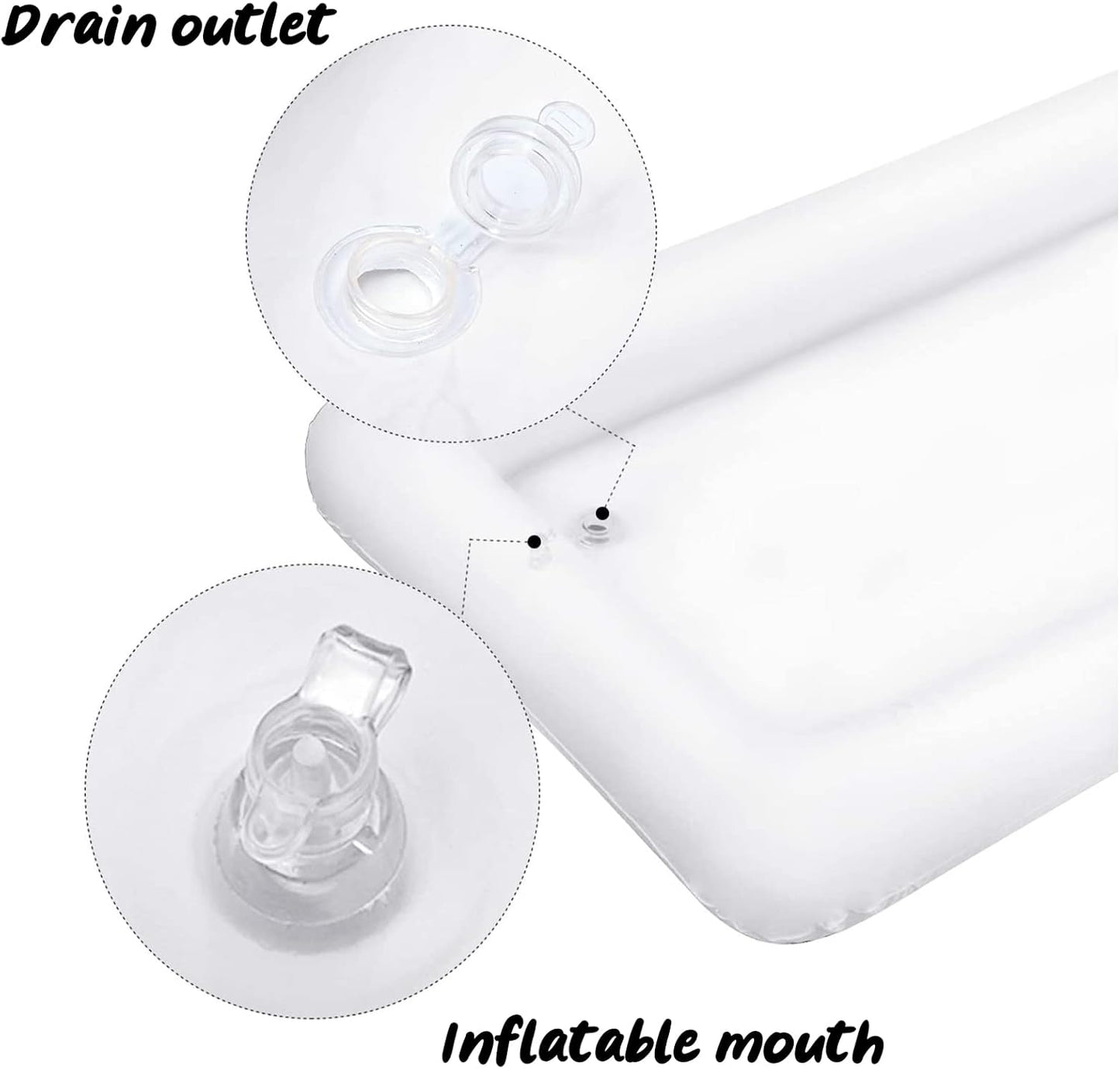 HBlife 4 PCS Inflatable Serving Bar, 2 Size Inflatable Buffet Cooler for Party,BBQ,Luau, Salad Ice Tray Food Drink Containers with Drain Plug and 1 Hand Air Pump