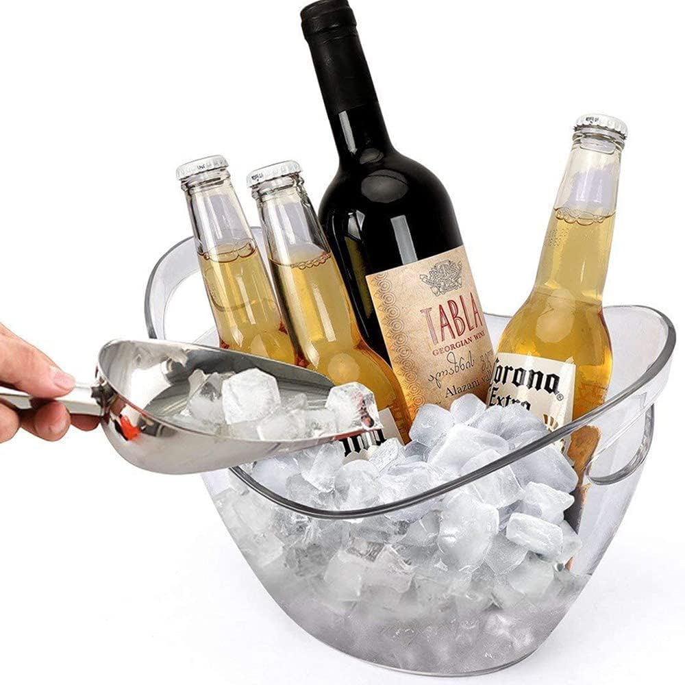Wine Chiller & Party Beverage Tub， Clear Acrylic Food Grade Ice Bucket, 3.5LiterStorage Tub, See Through ice Tub Champagne Bucket for Drinks.