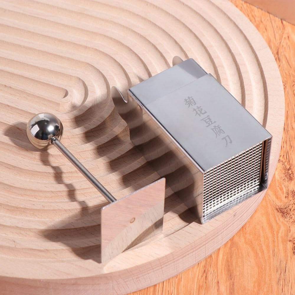 Stainless Steel Tofu Shredding Mold, Manual Tofu Slicer Holder, Chrysanthemum Tofu Cutting Tool, Multifunctional Fast Slicer for Home Hotel Restaurant Kitchen Cooking, Dishwasher Safe