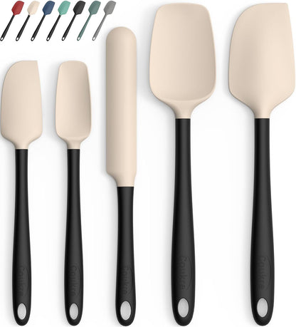 Coukre Silicone Spatula Set of 5,High Temperature Resistant, Food Grade Silicone, Dishwasher Safe, for Baking, Cooking (Aqua Green)