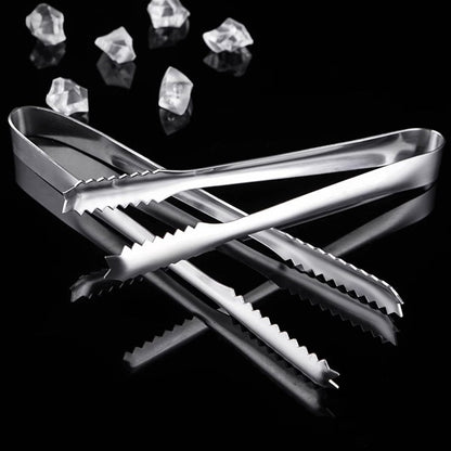 2 Pcs 304 Stainless Steel Ice Tongs, 8 inches Ice Tube Tongs for Ice Bucket Ice Sugar Cubes Coffee Bar Food Serving etc