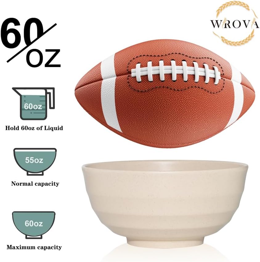 Wheat Straw Bowl Sets,8 PCS Unbreakable Cereal Bowl 26 OZ,Microwave and Dishwasher Safe Bowls,Bowl Sets for Camping and Picnic BPA Free Colorful Salad Bowls for Serving Soup,Oatmeal and Fruit Etc…