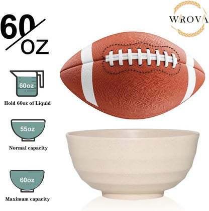 Wheat Straw Bowl Sets,8 PCS Unbreakable Cereal Bowl 26 OZ,Microwave and Dishwasher Safe Bowls,Bowl Sets for Camping and Picnic BPA Free Colorful Salad Bowls for Serving Soup,Oatmeal and Fruit Etc…