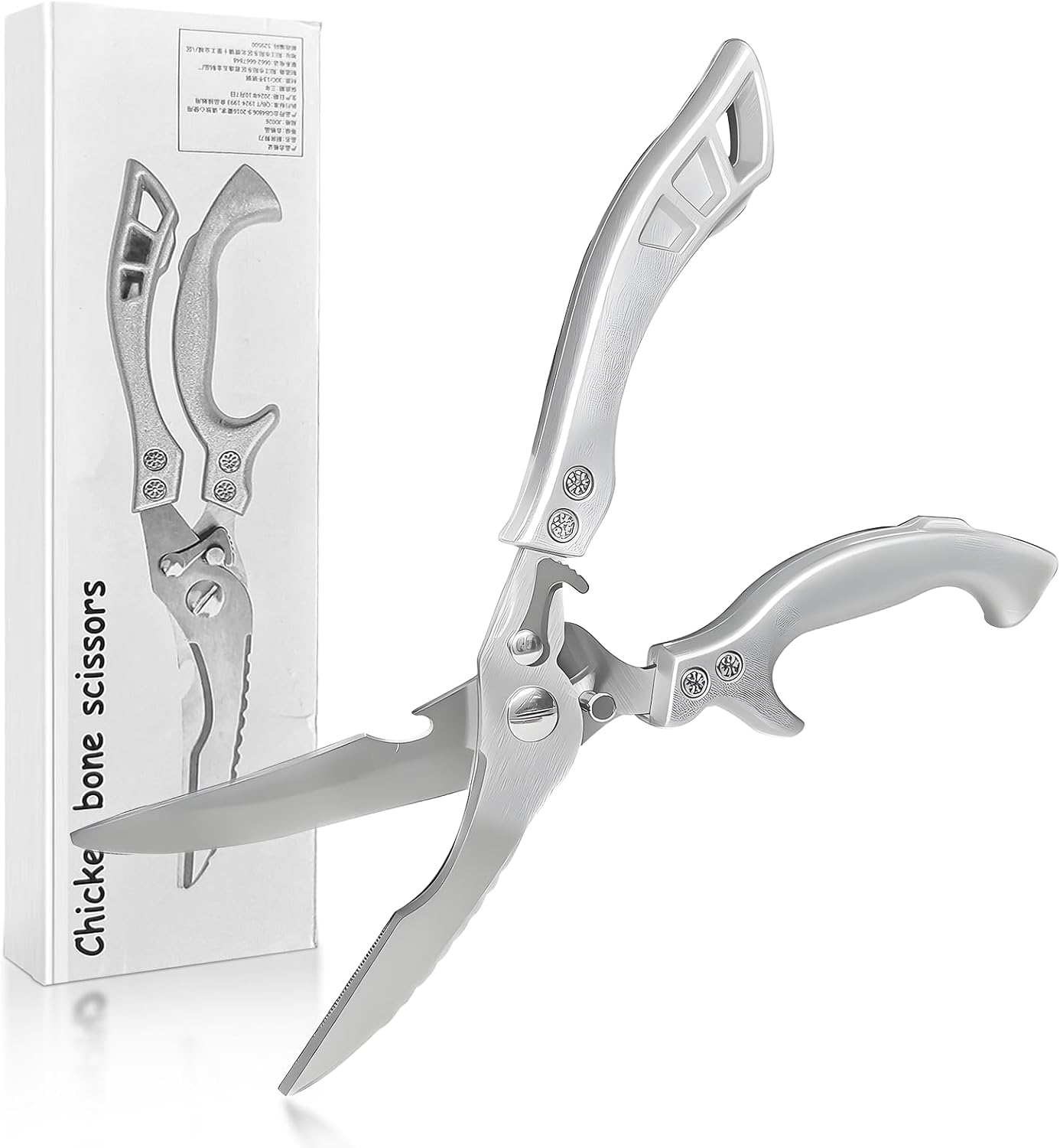 Heavy Duty Kitchen Shears, Food Grade Stainless Steel Scissors Design for Butchering Meats and Cutting Poultry Bones