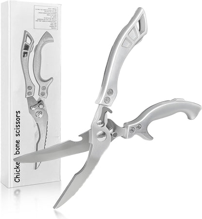 Heavy Duty Kitchen Shears, Food Grade Stainless Steel Scissors Design for Butchering Meats and Cutting Poultry Bones