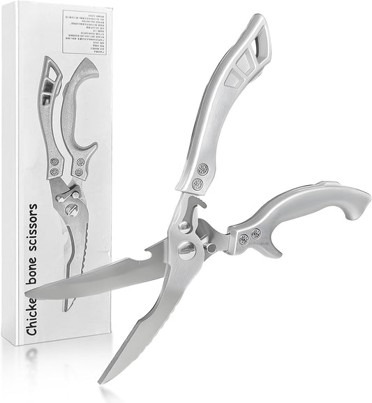 Heavy Duty Kitchen Shears, Food Grade Stainless Steel Scissors Design for Butchering Meats and Cutting Poultry Bones