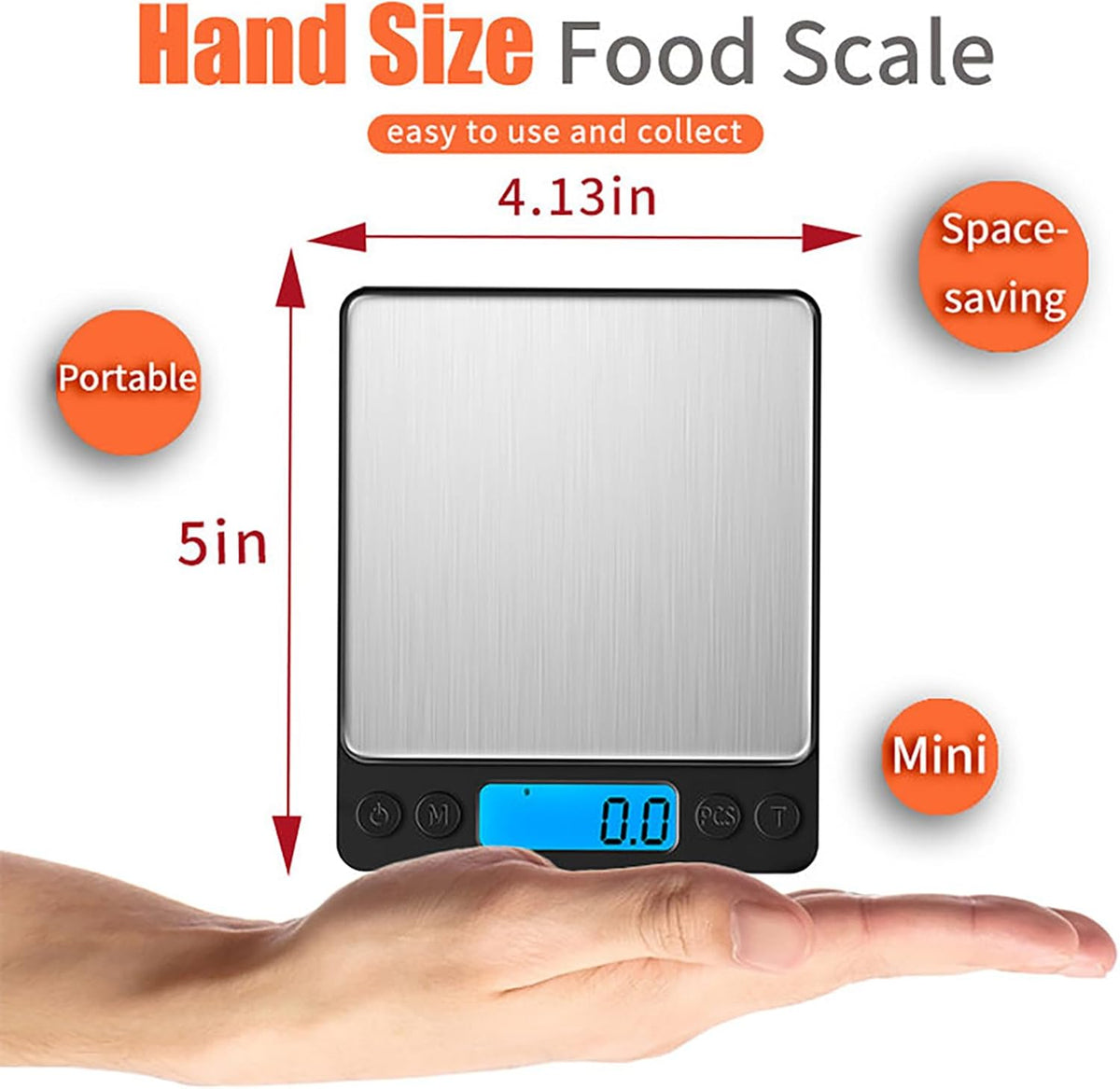 Digital Food Kitchen Scale Upgraded, YONCON 3000g/0.1g High Accuracy Mini Pocket Scale Measures in Grams and oz for Cooking, Baking, Jewelry, Tare Function,2 Trays, LCD Display (Batteries Included)