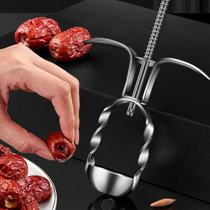 Stainless Steel Date Pitter Tool, Ergonomic Press for Cherries and Dates