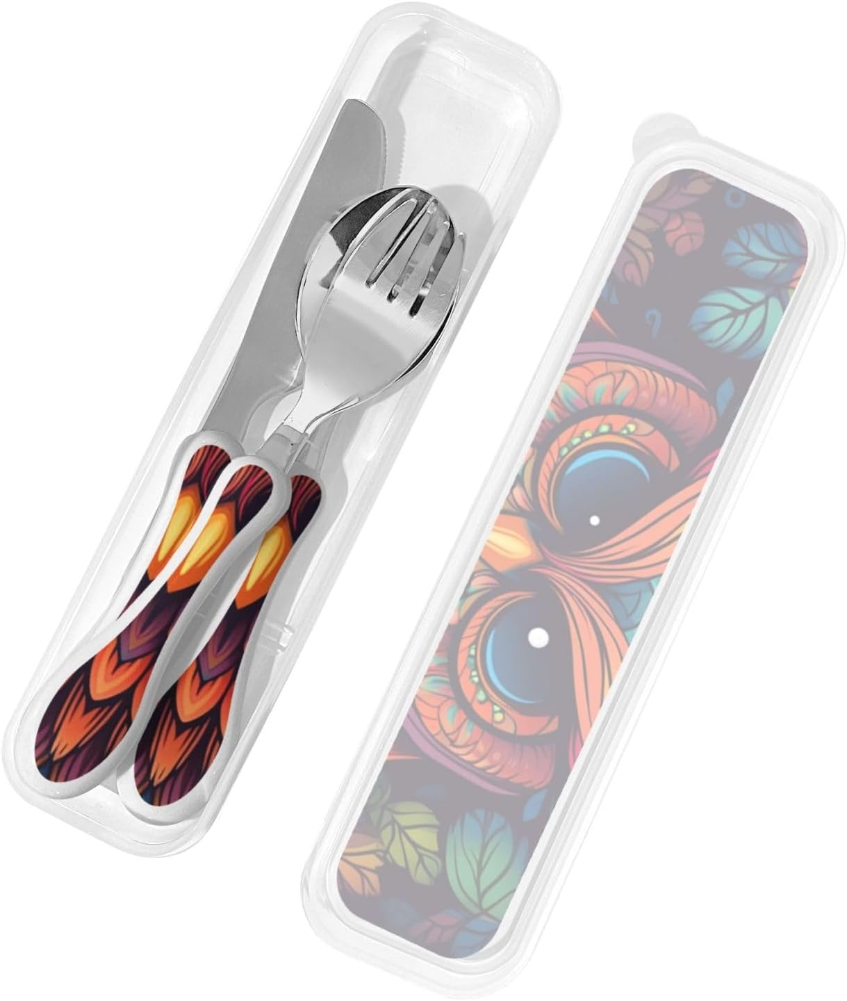 3-Piece Kids Silverware Set With Storage Case, Stainless Steel Reusable Children Safe Knife Spoon Fork Set Sugar Skulls Children Flatware Set For Kids Lunch Box