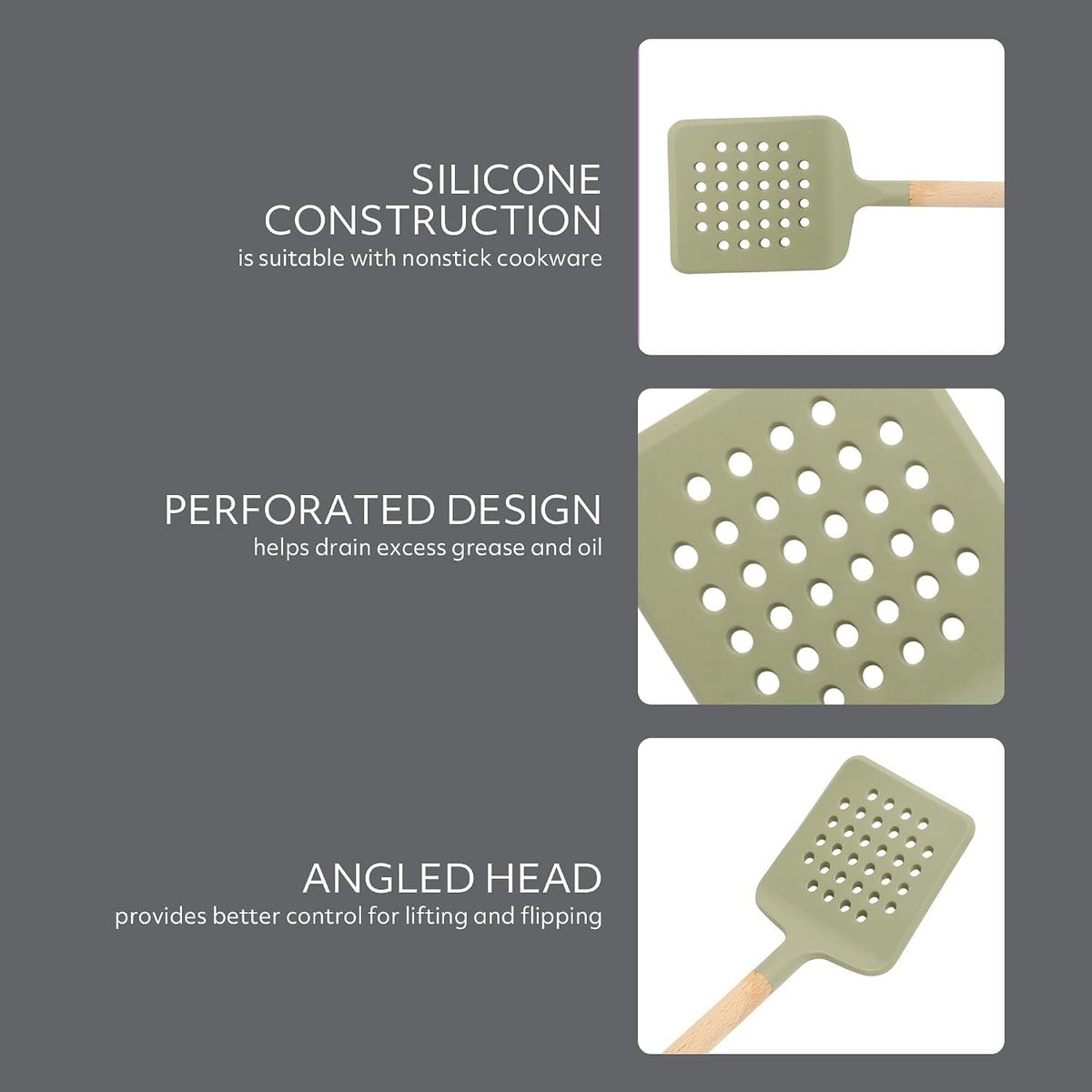 Sur La Table Kitchen Essential Mealcraft Silicone Spatula - Juniper Green