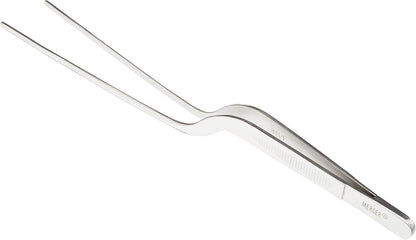 Mercer Culinary 18-8 Stainless Steel Chef Plating Tongs, Offset Tip, 6-1/2 Inch