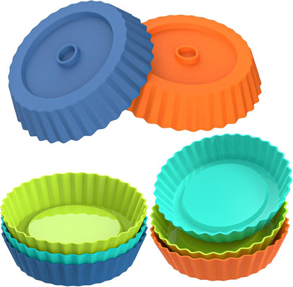 Webake 3PCS Silicone Air Fryer Muffin Pan for Baking 4 Cavity Air Fryer Egg Bites Silicone Mold, Nonstick BPA Free Muffin Tins