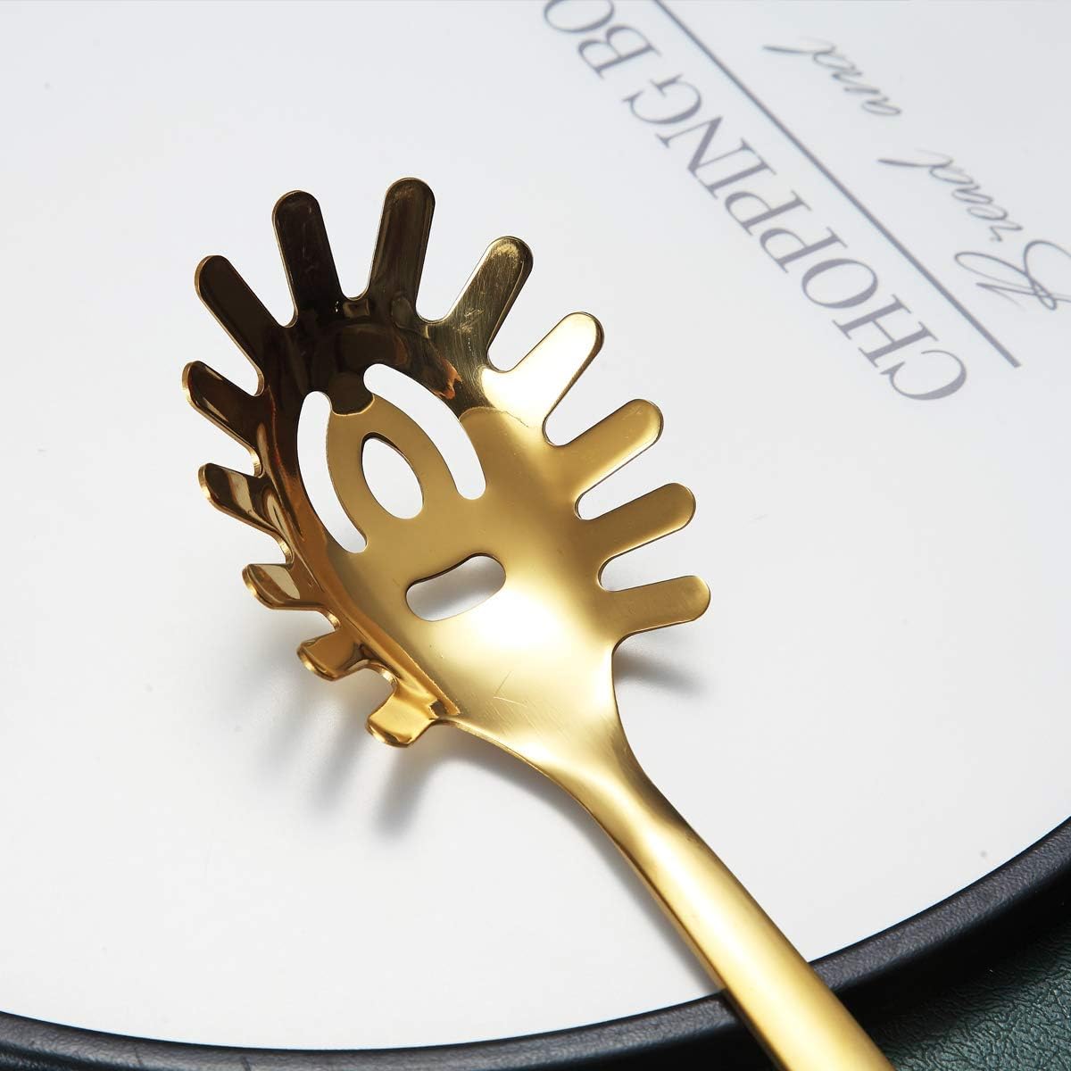 Gold Ladle, Berglander Stainless Steel Kitchen Ladle With Titainium Gold Plating, Soup Ladle, Cooking Ladle, Metal Soup Spoon For Cooking, Dishwasher Safe, Easy to Clean