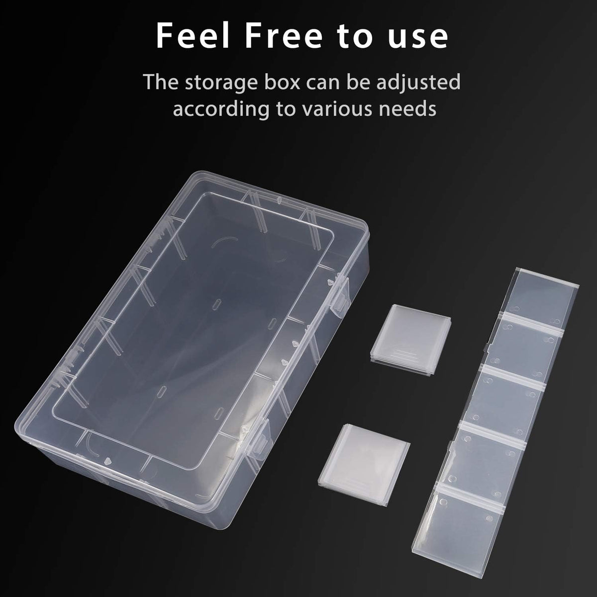 Umirokin 2 Pack 15 Grids Clear Plastic Organizer Box with Adjustable Dividers, Craft Storage Containers for Jewelry, Beads, Screws, Tackle Box, Washi Tapes, Small Parts Organizer for Arts and Crafts