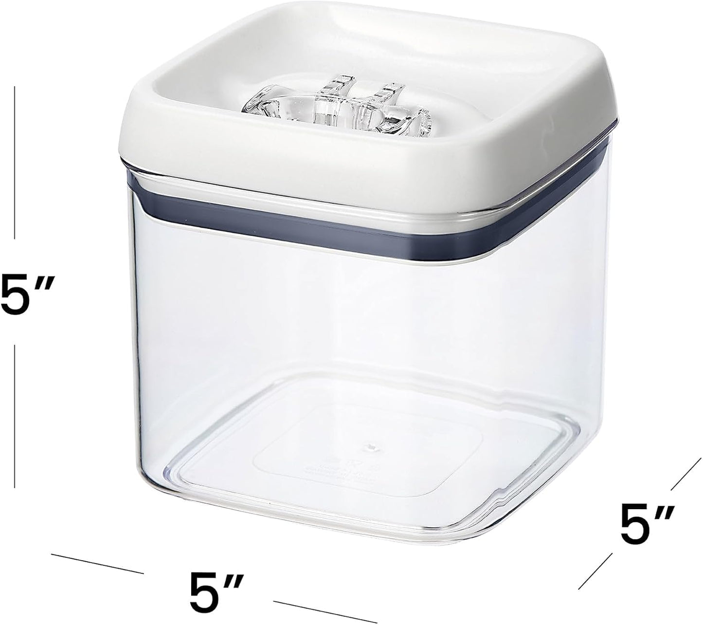 4.5 Cup Food Storage Container, Flip Tite Square Canister for Pantry Organization, Airtight Dry Food Container for Pasta Beans, BPA Free Clear Plastic