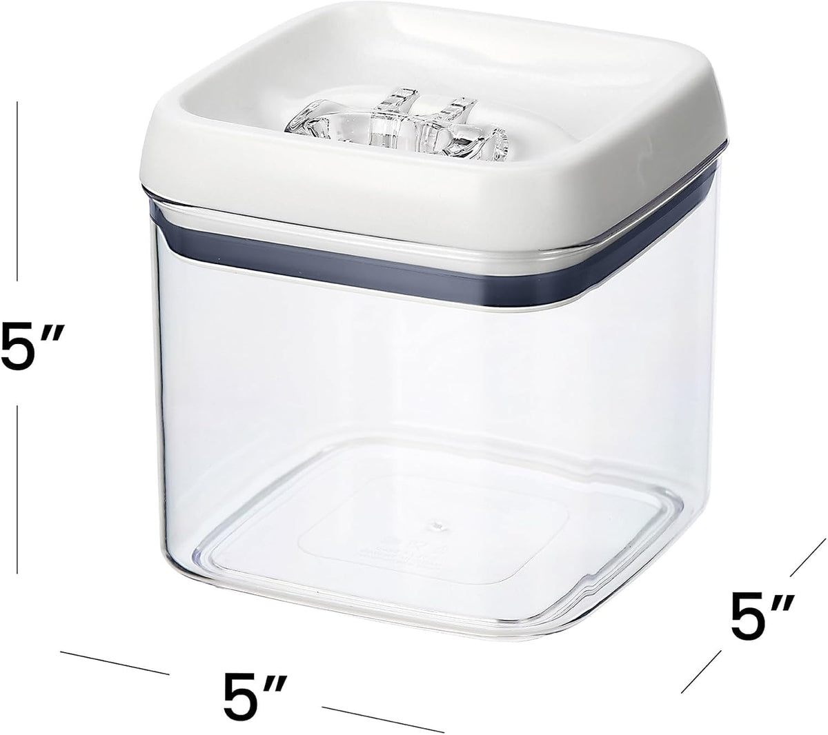 4.5 Cup Food Storage Container, Flip Tite Square Canister for Pantry Organization, Airtight Dry Food Container for Pasta Beans, BPA Free Clear Plastic