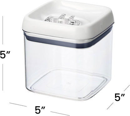 4.5 Cup Food Storage Container, Flip Tite Square Canister for Pantry Organization, Airtight Dry Food Container for Pasta Beans, BPA Free Clear Plastic