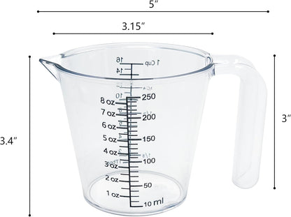 Plastic Measuring Cup with Handle, Pool Chemical Measuring Cup, Plastic Measuring Pitcher for Liquid Mixing, Pouring, Lawn Care, Pet Food, Motor Oil, Laboratory and More (32, Fluid Ounces, 1000ml)