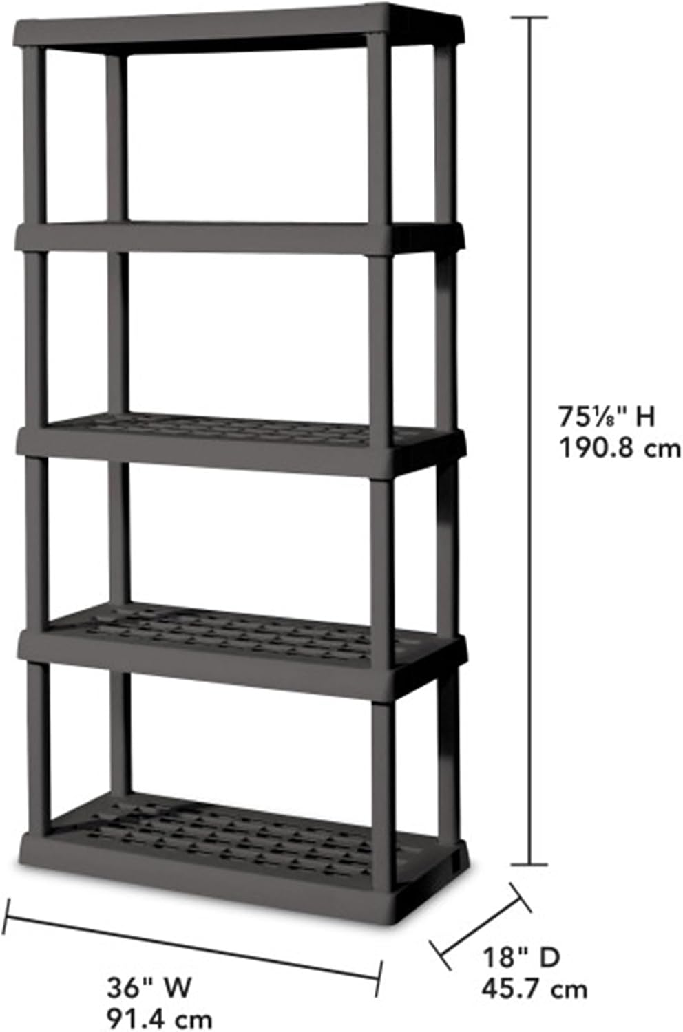 Sterilite 18-Pack Plastic Storage Bins w/ Lids, Shelf Totes Clear Containers, 25 Qt, Gray