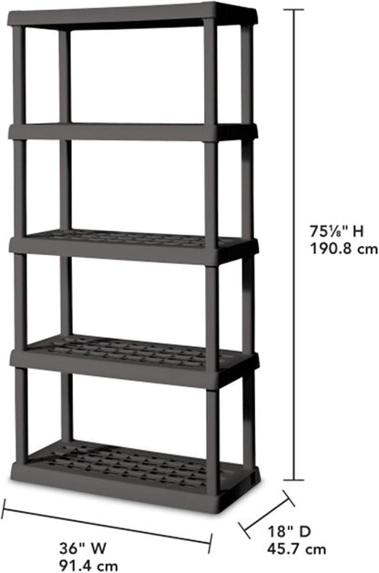 Sterilite 18-Pack Plastic Storage Bins w/ Lids, Shelf Totes Clear Containers, 25 Qt, Gray
