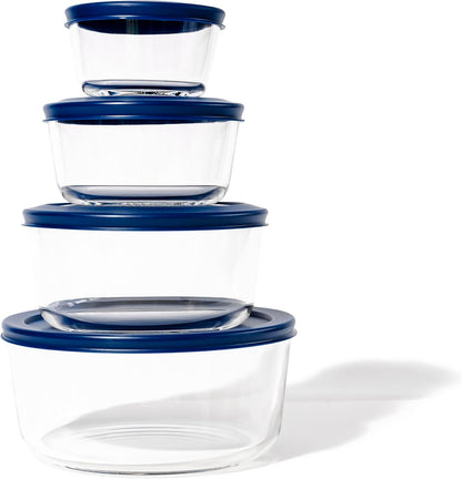 6-Piece Glass Food Storage Containers Set (3 Containers + 3 BPA-Free Lids) | 2-Cup, Leakproof | Microwave, Freezer, Oven & Dishwasher Safe | Ideal for Meal Prep & Pantry Organization, Pistachio