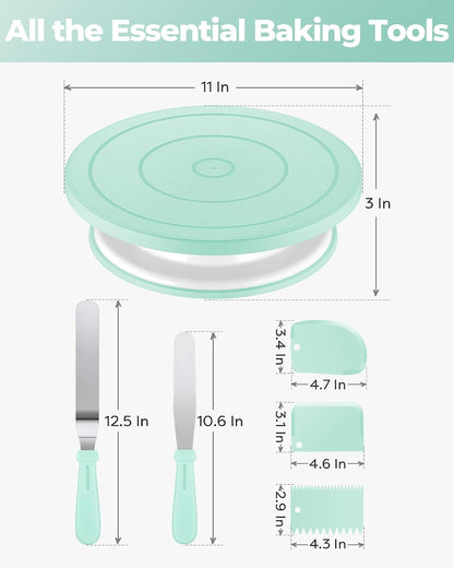 Kootek Cake Decorating Kit with Turntable Baking Supplies for Beginner Pros