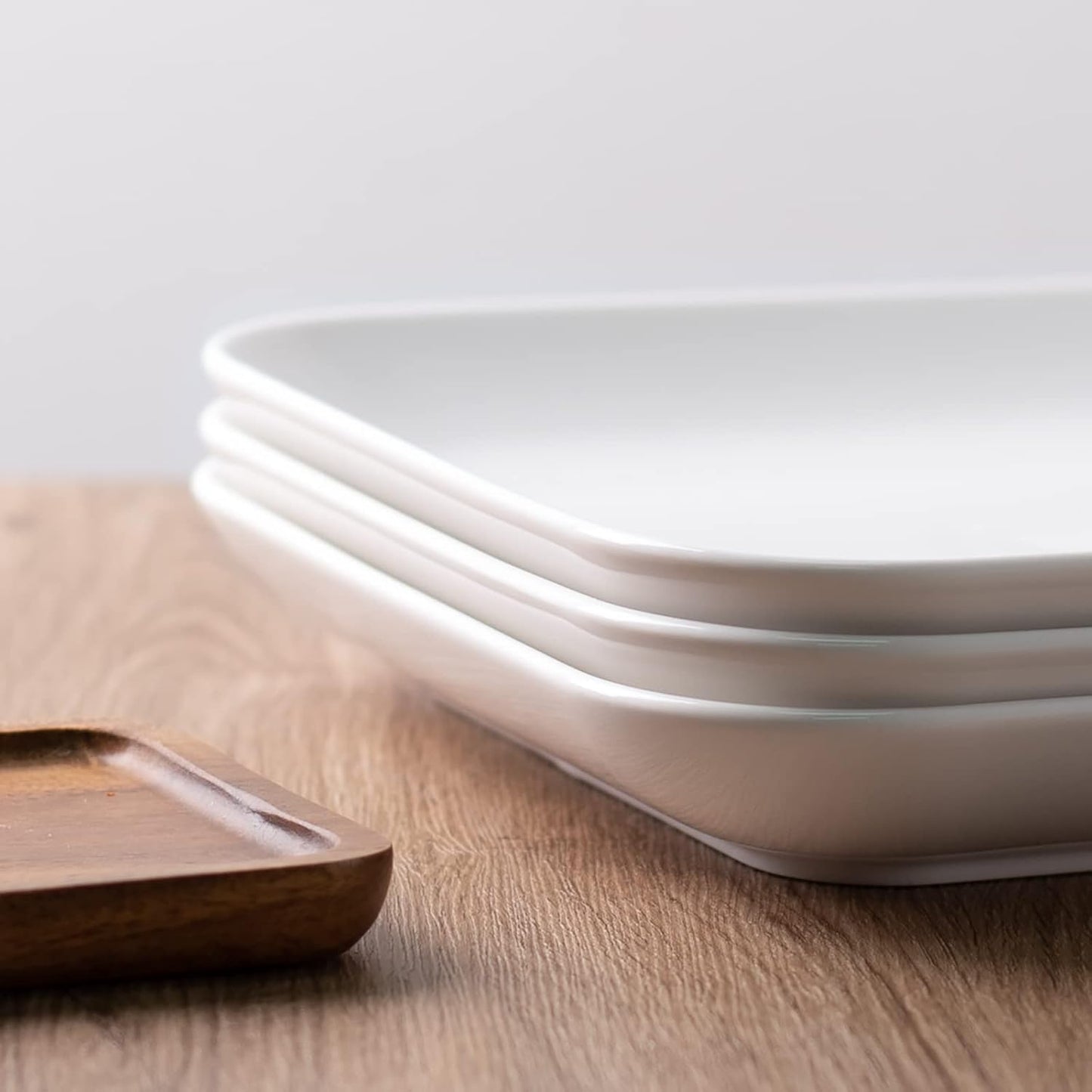 DELLING 16 Inch Large Serving Platter Set of 3, White Porcelain Platters for Serving Food - Rectangular Serving Trays for Party Entertaining, Oven Safe to 590°F, Dinnerware