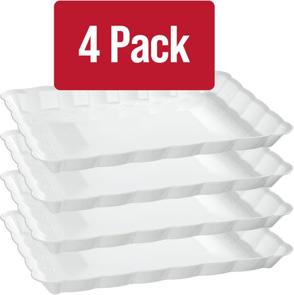 Plasticpro Plastic Serving Trays - Serving Platters Rectangle 9X13 Disposable Party Dish 4 Black Trays