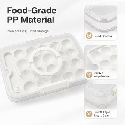 2 Pack Deviled Egg Containers with Lid, Holds 40 Deviled Egg Halves Total, Stackable Deviled Egg Carrier for Party, Picnic, Potluck, Easter, Refrigerator Storage, Clear Plastic Egg Tray Holder